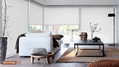 Sunway Roller Blinds White translucent fabric, Sunway Roller Blinds, living area, interior design, stylish window treatments