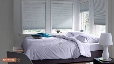 Sunway cellular blinds, white 20mm block out fabric. Sunway cellular blinds, reduce heating bills up to 32%. Sunway Cellular Blind, minimal light gaps, reducing light bleed. Cellular blinds, suitable for bedrooms, noise insulation, Perth blinds.