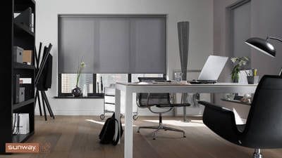 Sunway Roller Blind Sunway Roller Blind, grey translucent fabric, filters light but maintains privacy, suitable for living areas, Perth blinds, manufactured in Perth, Australia made
