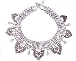 Art Deco Diamante & Pastel Crystal Bib Necklace