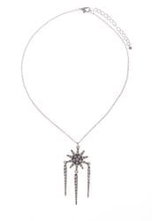 Silver Starburst Drop Necklace