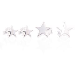 Medium Sterling Silver Star Stud Earrings