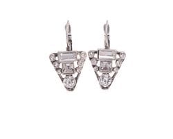 Deco Diamante Triangle Drop Earrings