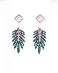 Green Crystal Palm Tree Earrings