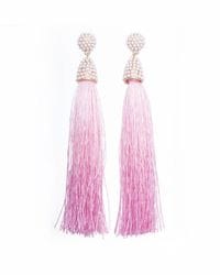 Pink Ombre Silk Earrings