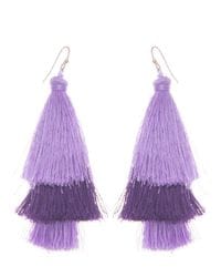 Purple Silk Tassel Earrings