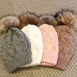 Wool Cable Knit & Fur Beanies