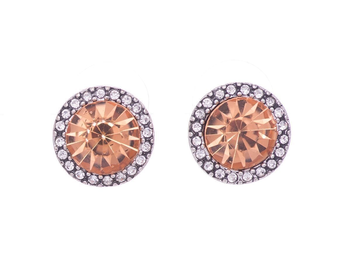 Blush & Diamante Stud Earrings