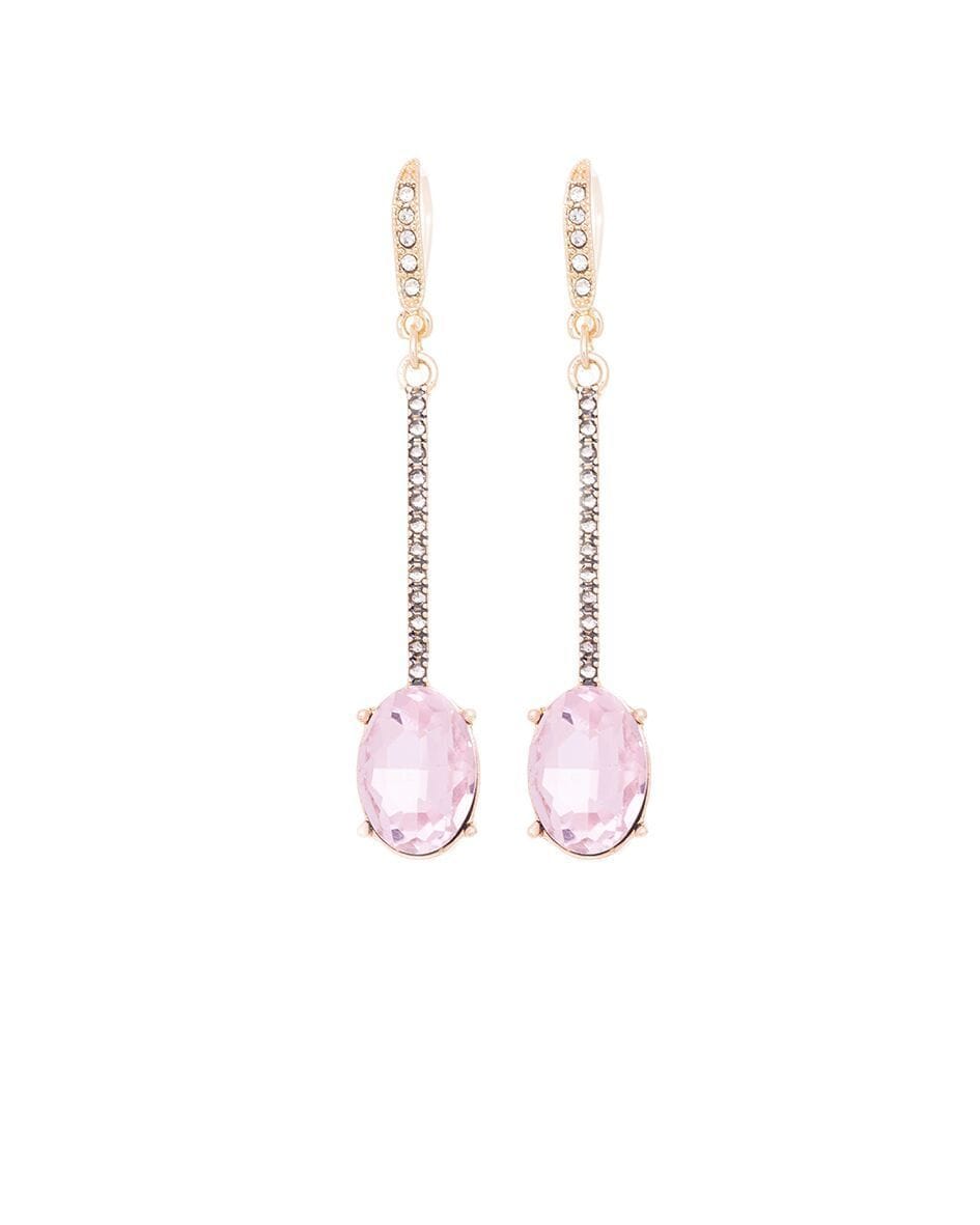 Pink & Diamante Drop Earrings