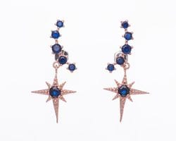 Midnight Blue Star Climber Earrings