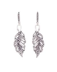 Diamante Leaf Earrings