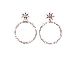 Star Diamante Hoop Earrings