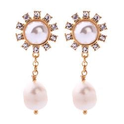 Floral Pearl Drop Earrings