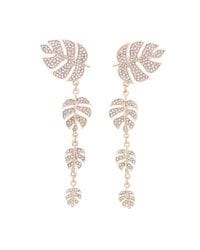 Golden Diamante Leaf Earrings