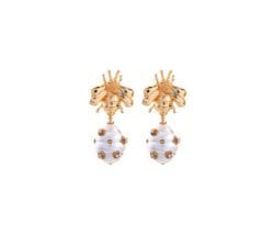 Beehive Pearl Earrings