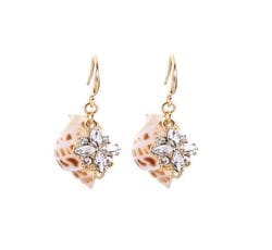 Diamante & Shell Drop Earrings