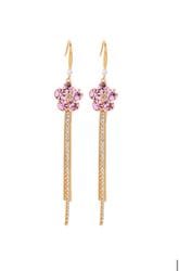 Pink Daisy Diamanté Drop Earrings