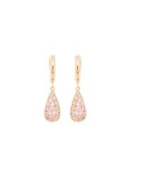 Gold & Pink Crystal Hoop Earrings