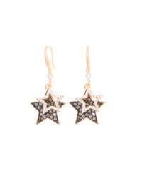 Charcoal Double Star Earrings