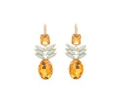 Golden Crystal Pineapple Earrings