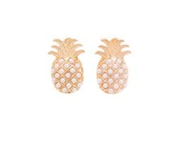 Golden Pearl Pineapple Earrings