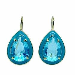 Sea Blue Enamel Earrings