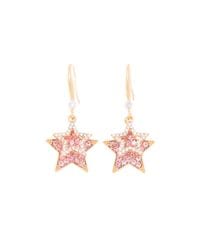 Pink Double Star Earrings