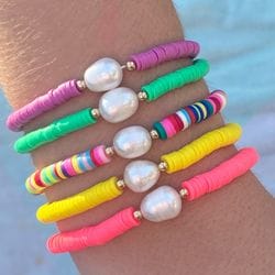 Pearl Summer Disc Bracelets