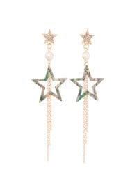 Green Falling Star Earrings