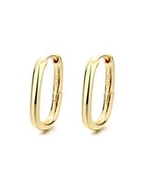 Gold Plated Oblong Hoop Earrings
