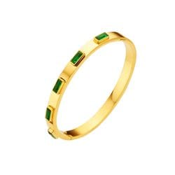 Green CZ Gold Plated Bracelet