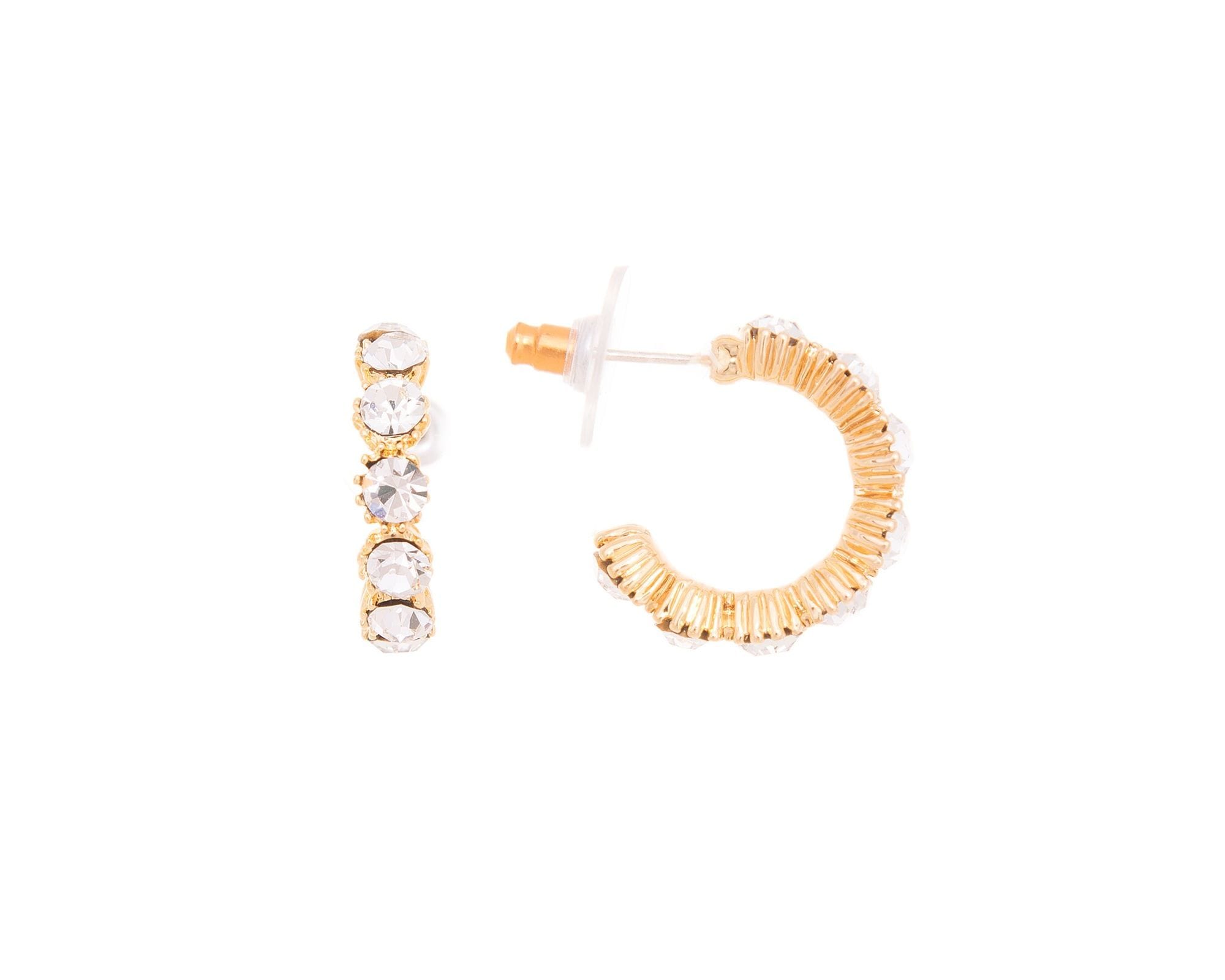 Crystal Gold Hoops