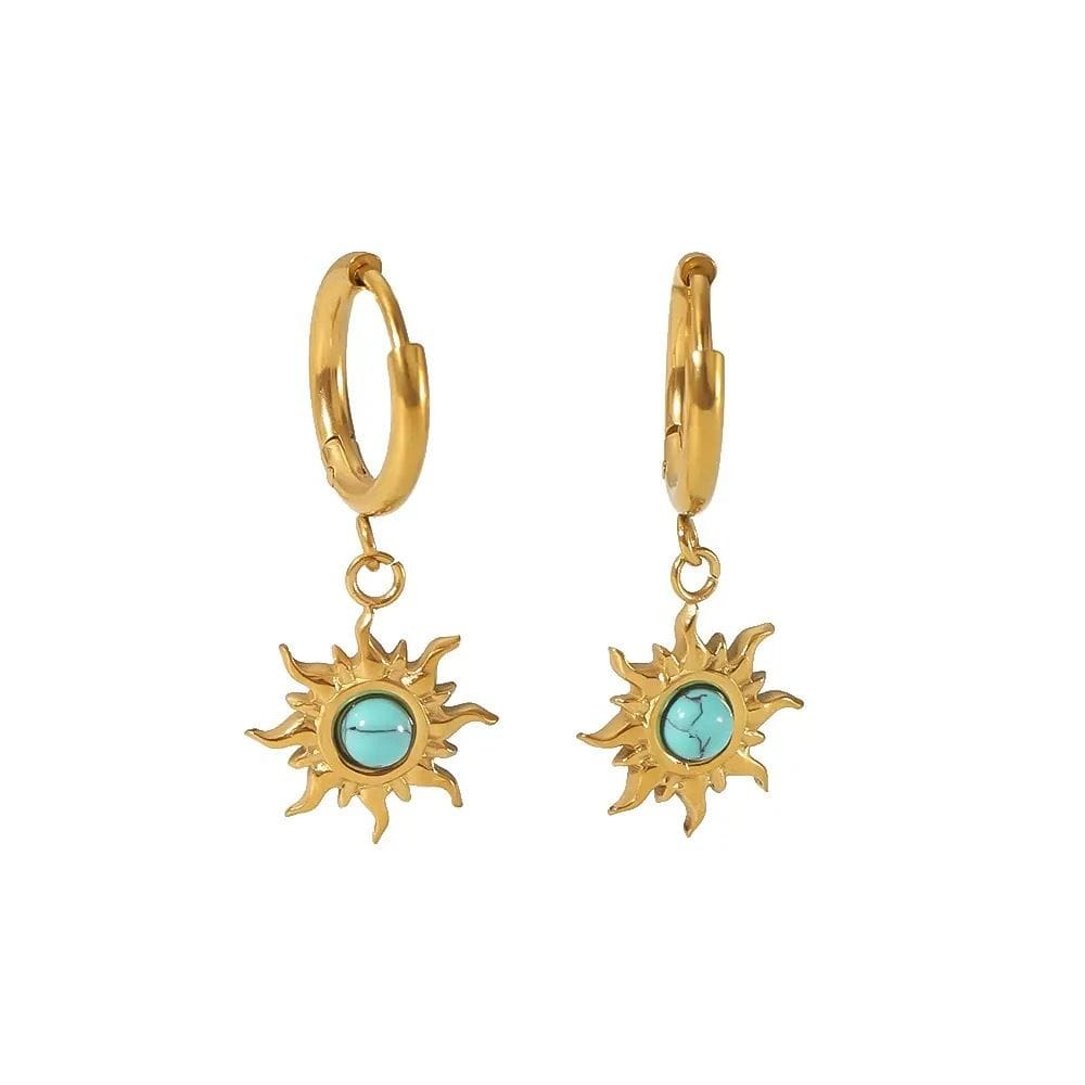 Turquoise Sunburst Earrings