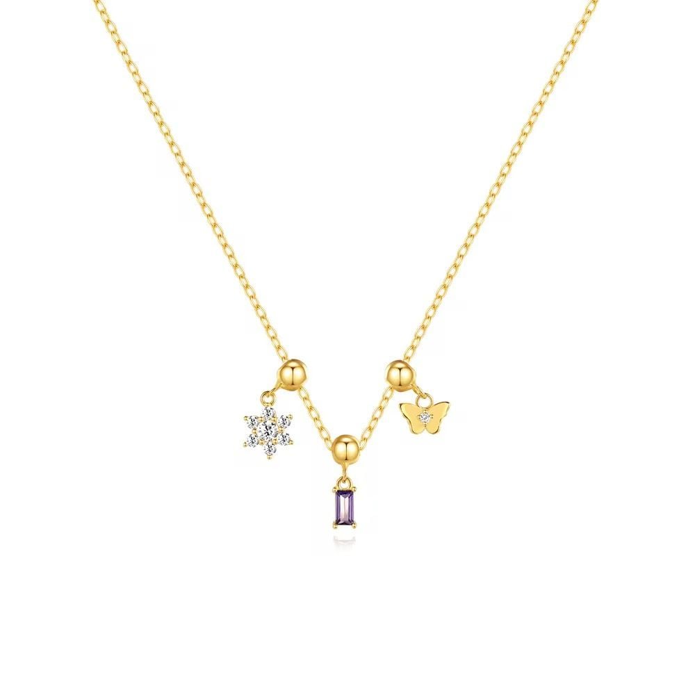 Lavender CZ Charm Necklace