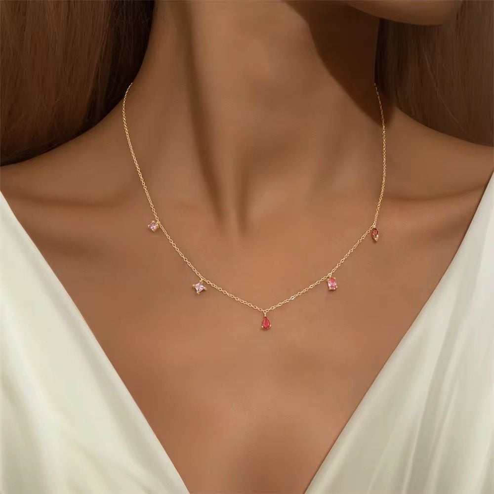 Blush CZ Drop Necklace