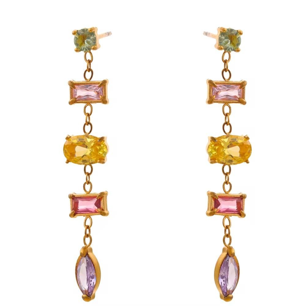CZ Pastel Drop Earrings