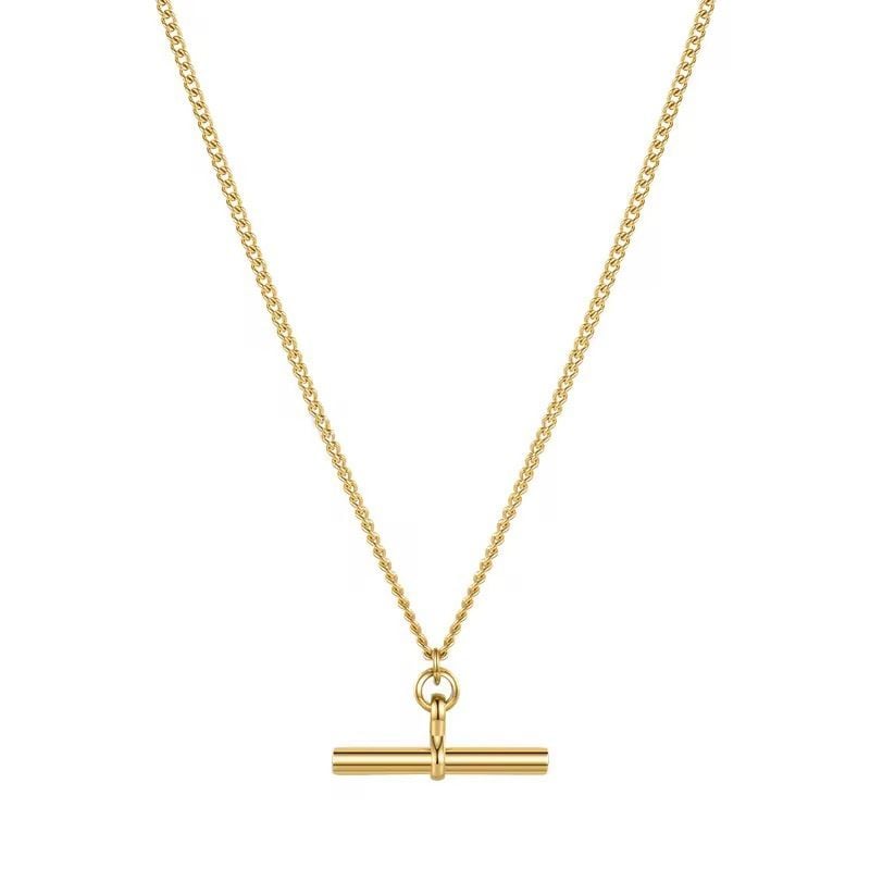 Golden T-Bar Necklace