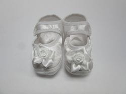 White satin baby shoe 2