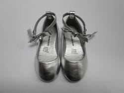 TENDERTOES- Silver Ballerina Flat With Ankle Strap