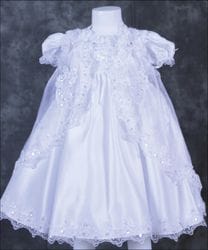 Embroidered Sparkle 3-Piece Christening Dress
