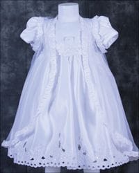 Embroidered 3-Piece Christening Gown