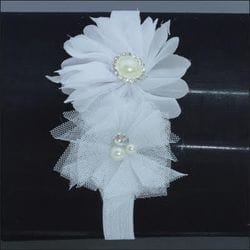 White flower infant headband