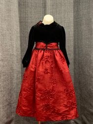 Black and Red Velvet Dress