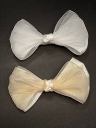 White or Ivory Hair Bows Clips