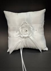 White Ring Pillow with diamonds