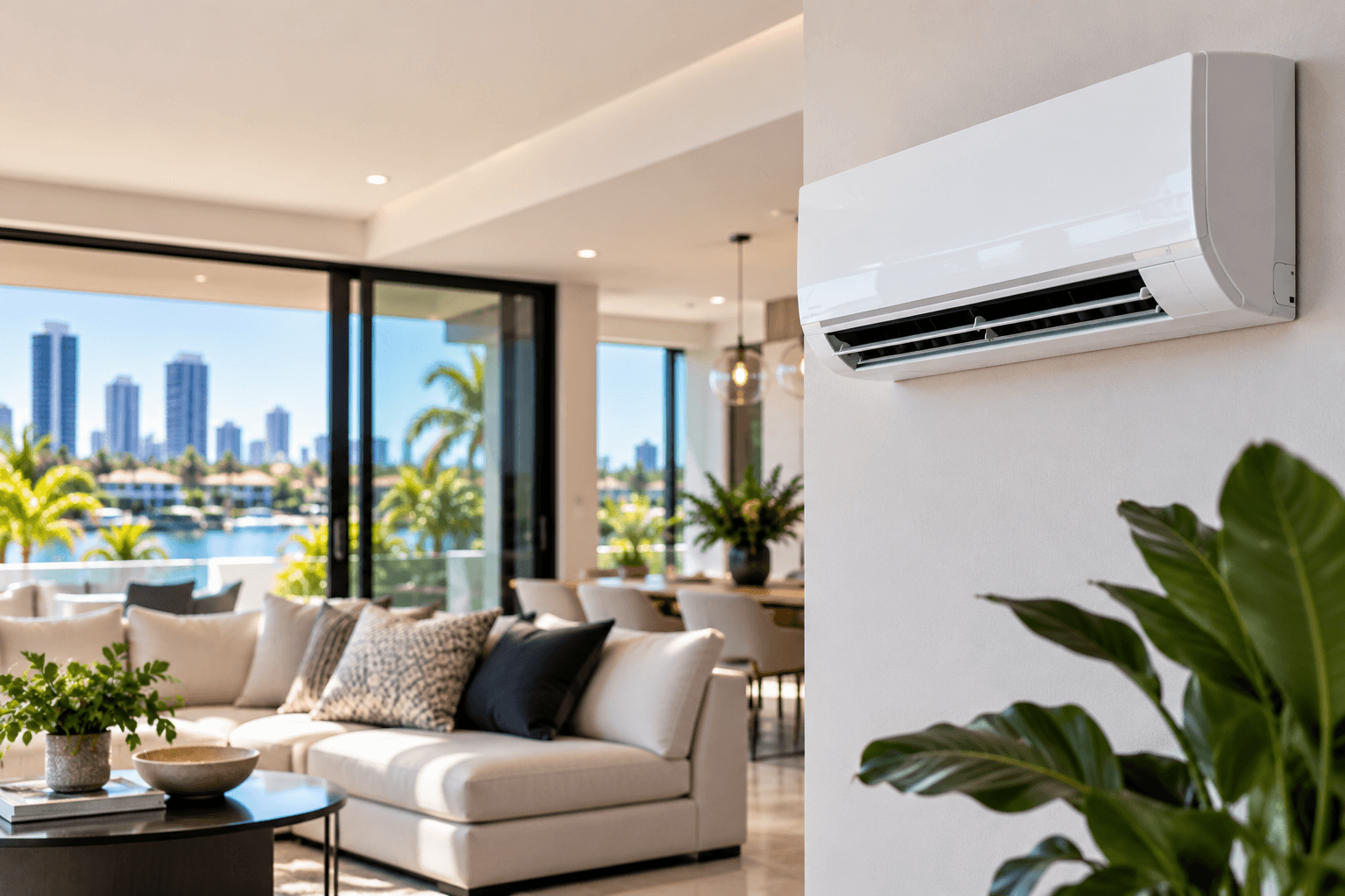 Air Conditioning Installation Gold Coast Wall mounted split system air conditioner installed in a Gold Coast home