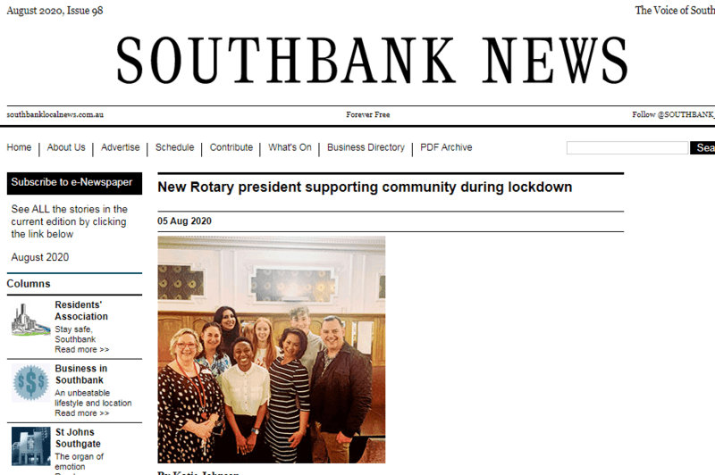 Rotary in the Southbank News Rotary in the Southbank News