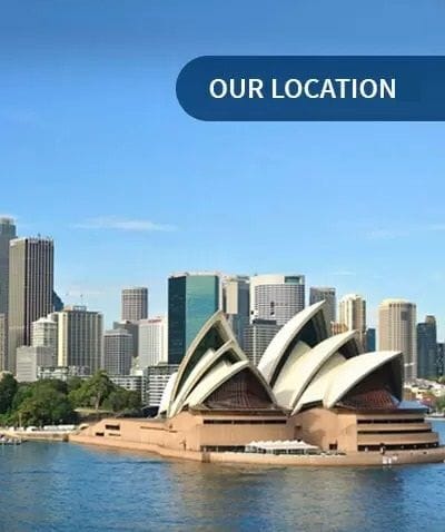 Sydney Opera House and Sydney Harbour in front of Sydney City - Our Locations | Synthetic Grass and Rubber Surfaces