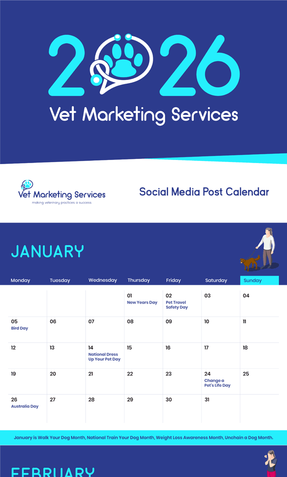 Vet Marketing 2026 Aussie Calendar