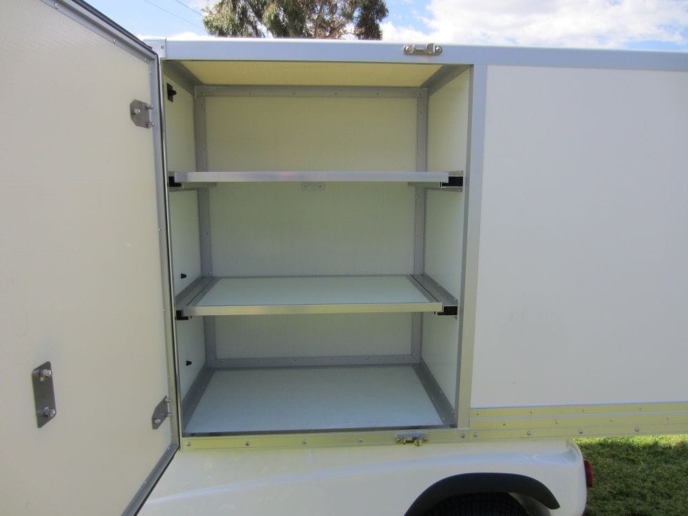 Housekeeping vehicle with lockable storage cabinet | golf car world | perth | western australia